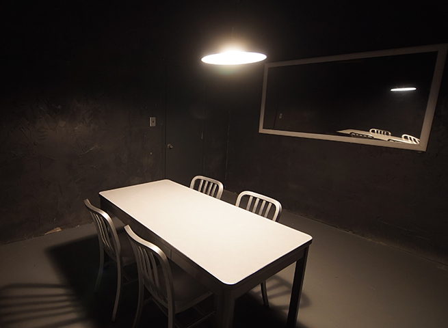interrogation room set for music video